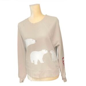 Wildfox Beige Sweater with Polar Bears - Cozy & Cute Sz S